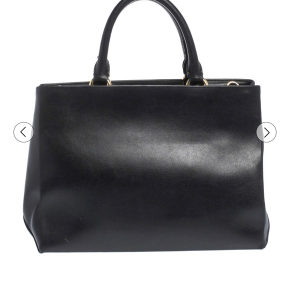 PreLoved Authentic Moschino Black Floral Applique Leather Tote - Picture 5 of 8